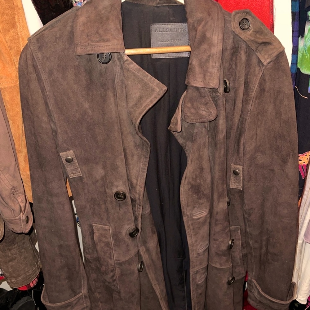 AllSaints Leather Trench Coat